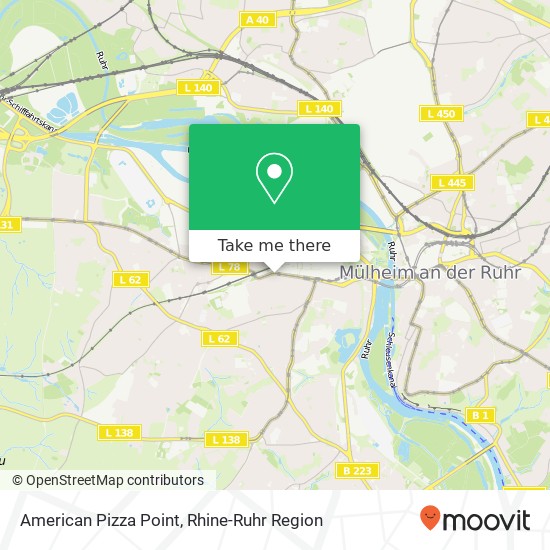 Карта American Pizza Point, Duisburger Straße 173 Broich, 45479 Mülheim an der Ruhr