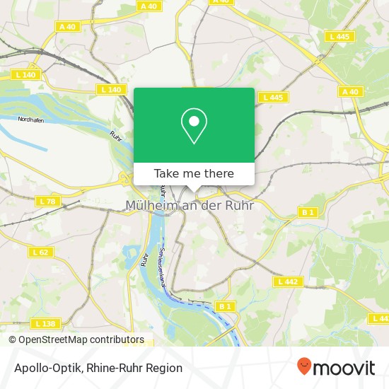 Карта Apollo-Optik, Schloßstraße 2 45468 Mülheim an der Ruhr