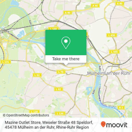 Mazine Outlet Store, Weseler Straße 48 Speldorf, 45478 Mülheim an der Ruhr map