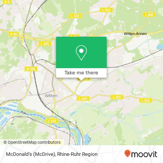 Карта McDonald's (McDrive), Dortmunder Straße 23 58455 Witten