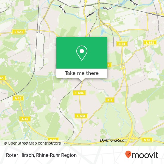 Карта Roter Hirsch, Hagener Straße 199 Kirchhörde, 44229 Dortmund