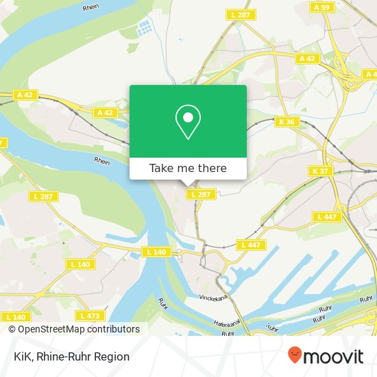 Карта KiK, Austraße 1 Laar, 47119 Duisburg