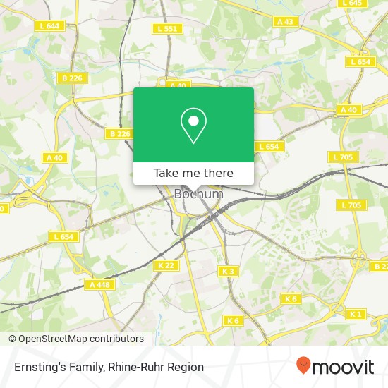 Карта Ernsting's Family, Bongardstraße 22 44787 Bochum