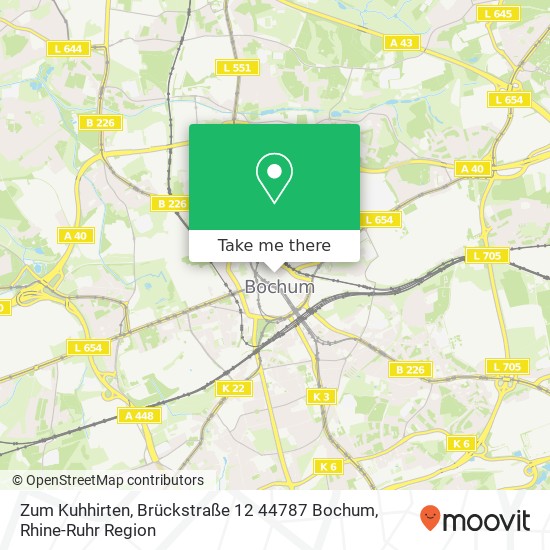 Карта Zum Kuhhirten, Brückstraße 12 44787 Bochum