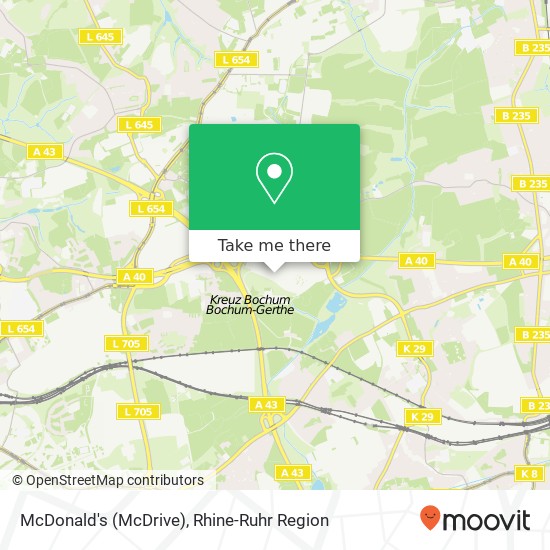 Карта McDonald's (McDrive), Am Einkaufszentrum 26 Harpen, 44791 Bochum