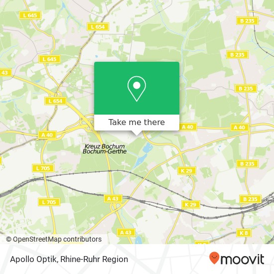 Карта Apollo Optik, Am Einkaufszentrum Harpen, 44791 Bochum