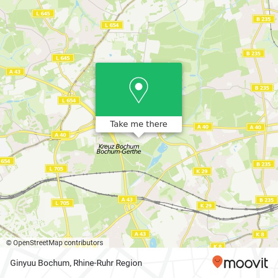 Карта Ginyuu Bochum, Am Einkaufszentrum 1 Harpen, 44791 Bochum