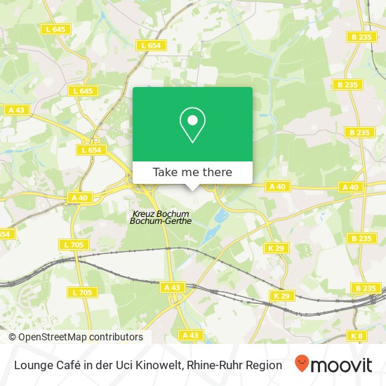 Lounge Café in der Uci Kinowelt, Ruhrpark Harpen, 44791 Bochum map