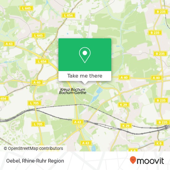 Карта Oebel, Am Einkaufszentrum 1 Harpen, 44791 Bochum