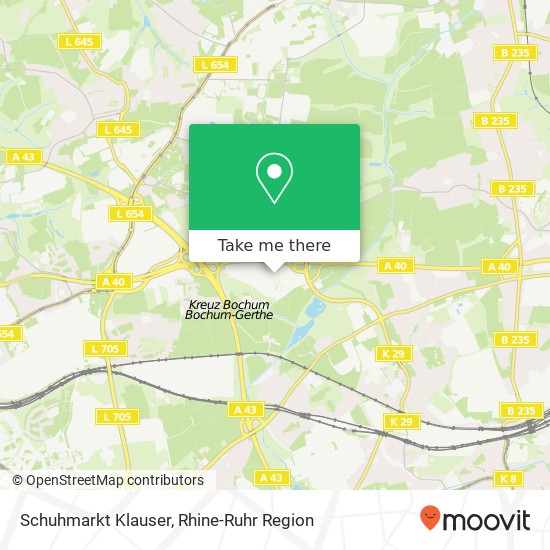 Schuhmarkt Klauser, Ruhrpark Harpen, 44791 Bochum map