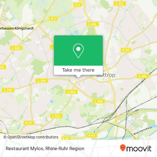 Карта Restaurant Mylos, Sterkrader Straße 75 46236 Bottrop