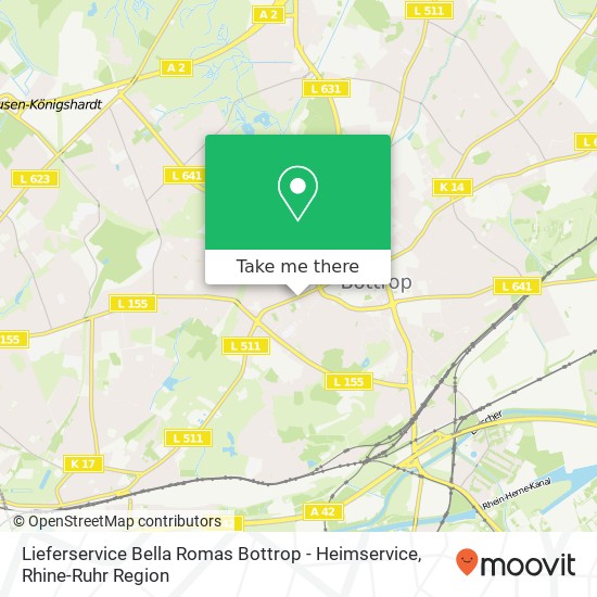 Lieferservice Bella Romas Bottrop - Heimservice, Osterfelder Straße 70 46236 Bottrop map