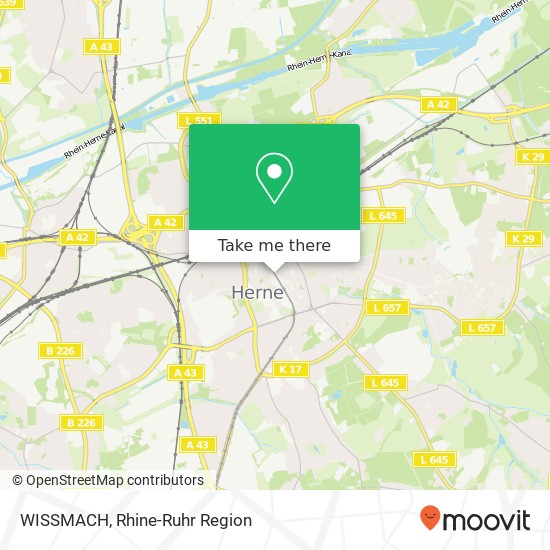 Карта WISSMACH, Bahnhofstraße 41 Herne-Mitte, 44623 Herne
