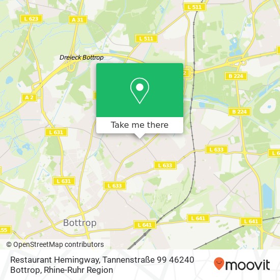 Restaurant Hemingway, Tannenstraße 99 46240 Bottrop map