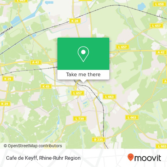 Карта Cafe de Keyff, Obere Münsterstraße 8 44575 Castrop-Rauxel