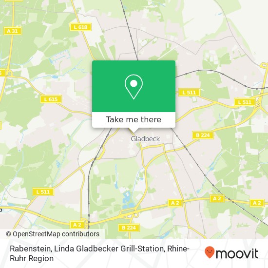 Карта Rabenstein, Linda Gladbecker Grill-Station, Sandstraße 12 Gladbeck-Mitte, 45964 Gladbeck