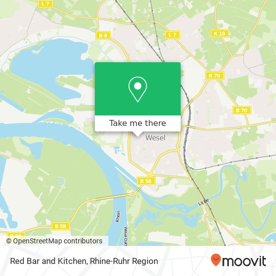 Карта Red Bar and Kitchen, Kornmarkt 11 46483 Wesel