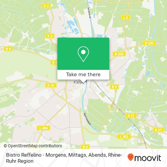 Карта Bistro Reffelino - Morgens, Mittags, Abends, Große Straße 8 47533 Kleve