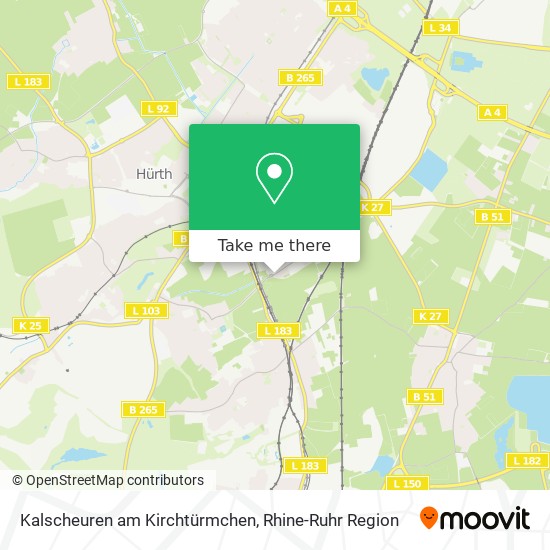 Kalscheuren am Kirchtürmchen map