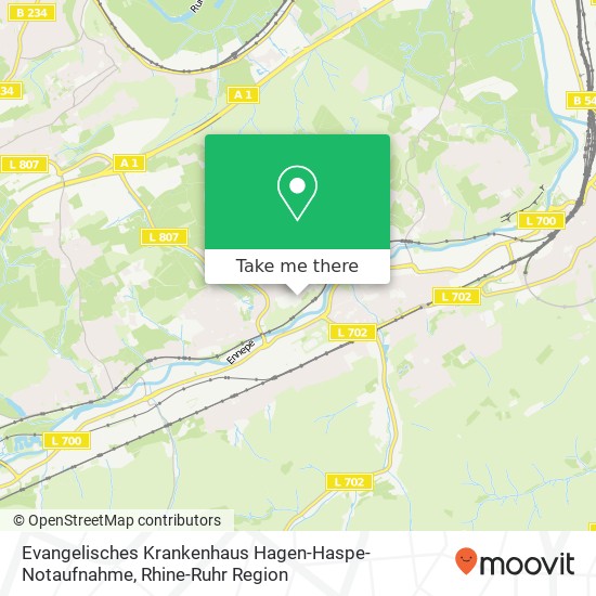Карта Evangelisches Krankenhaus Hagen-Haspe-Notaufnahme