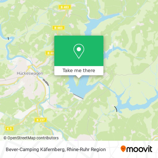 How get to Bever-Camping Käfernberg in Hückeswagen by Bus or Train?