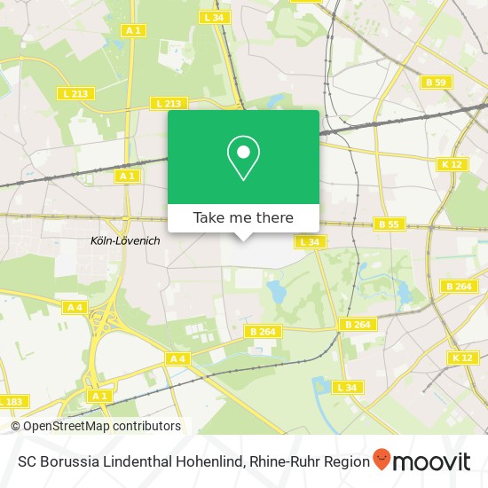 SC Borussia Lindenthal Hohenlind map