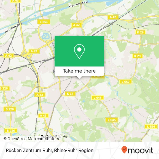 Rücken Zentrum Ruhr map