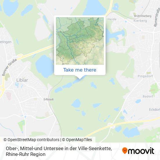Ober-, Mittel-und Untersee in der Ville-Seenkette map