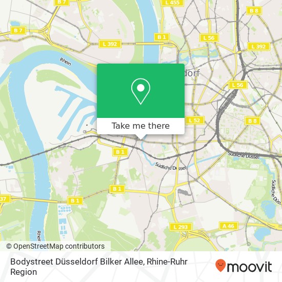 Карта Bodystreet Düsseldorf Bilker Allee