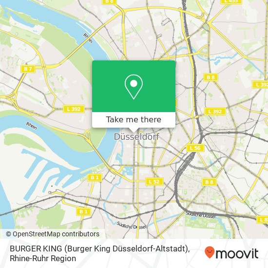 Карта BURGER KING (Burger King Düsseldorf-Altstadt)