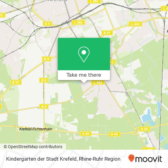 Карта Kindergarten der Stadt Krefeld