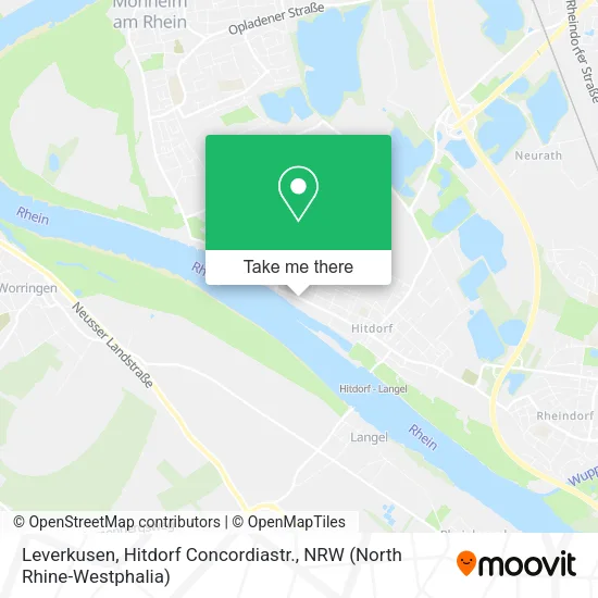 Карта Leverkusen, Hitdorf Concordiastr.