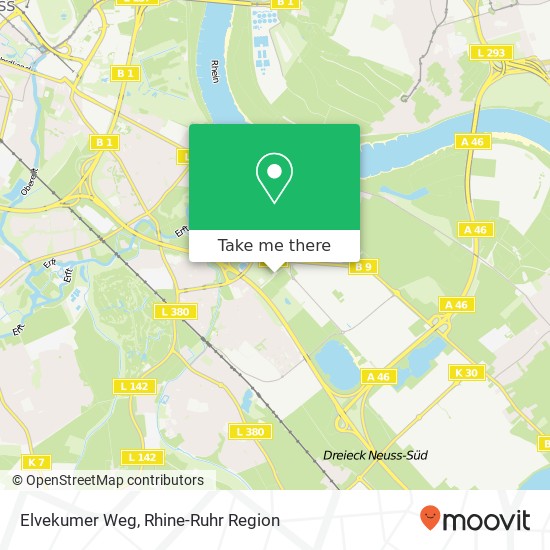 Elvekumer Weg map