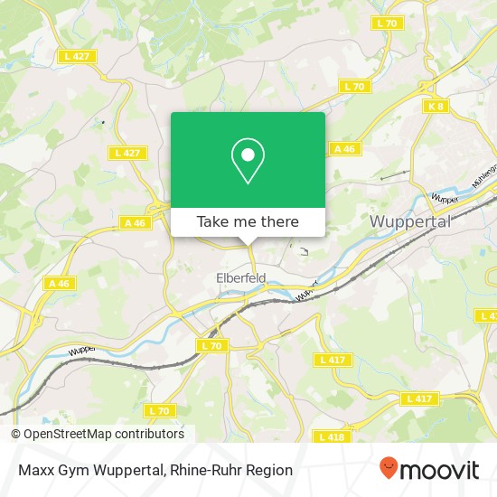 Maxx Gym Wuppertal map