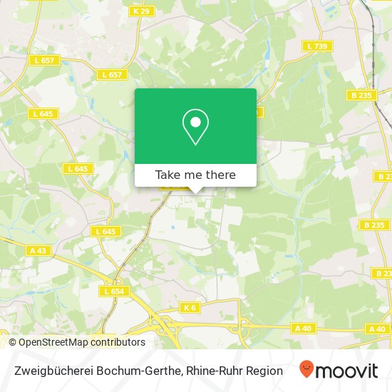 Карта Zweigbücherei Bochum-Gerthe