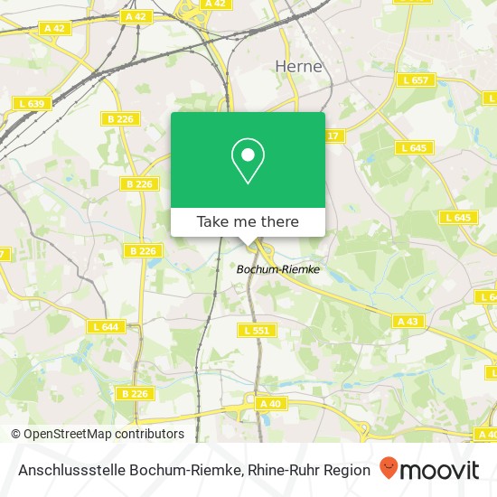 Anschlussstelle Bochum-Riemke map