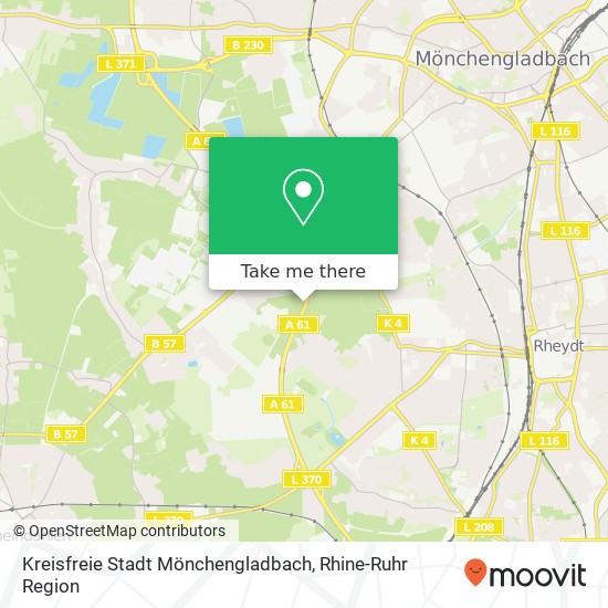 Карта Kreisfreie Stadt Mönchengladbach