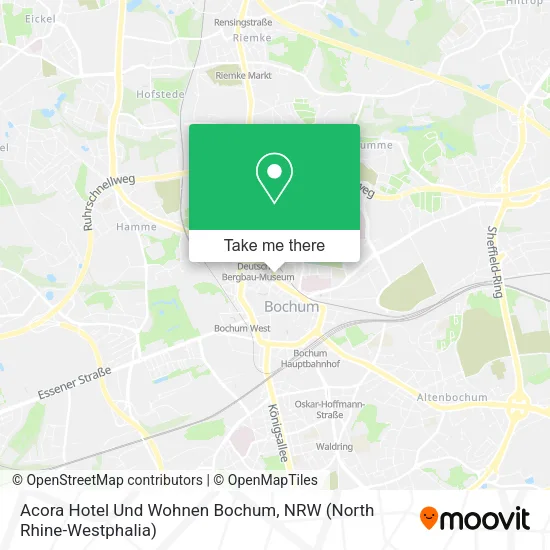 Карта Acora Hotel Und Wohnen Bochum