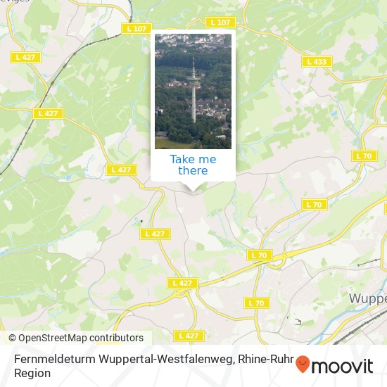 Fernmeldeturm Wuppertal-Westfalenweg map