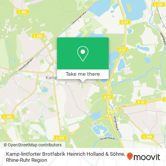 Карта Kamp-lintforter Brotfabrik Heinrich Holland & Söhne