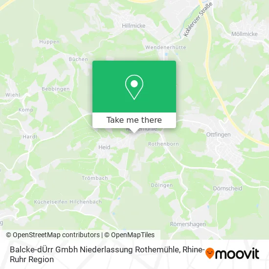 Карта Balcke-dÜrr Gmbh Niederlassung Rothemühle