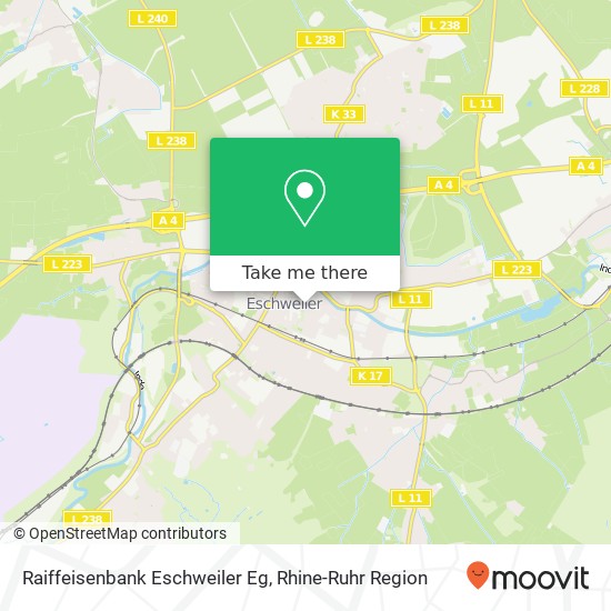 Карта Raiffeisenbank Eschweiler Eg