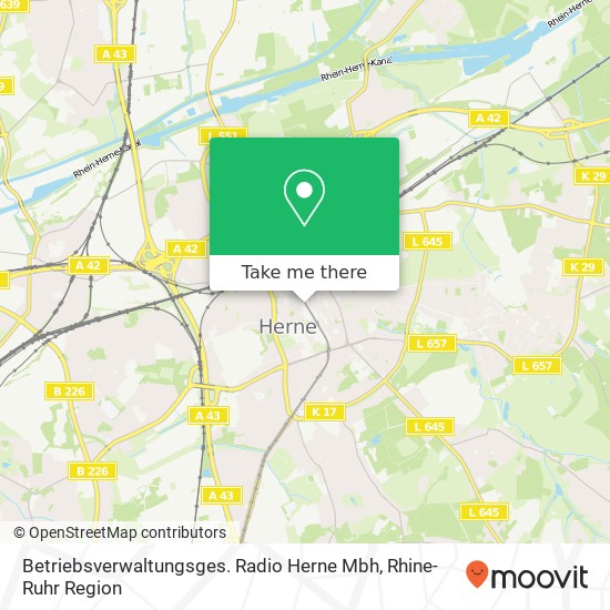 Betriebsverwaltungsges. Radio Herne Mbh map