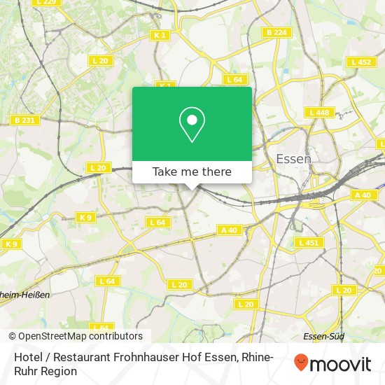 Карта Hotel / Restaurant Frohnhauser Hof Essen