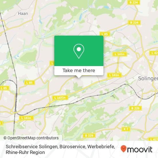 Карта Schreibservice Solingen, Büroservice, Werbebriefe