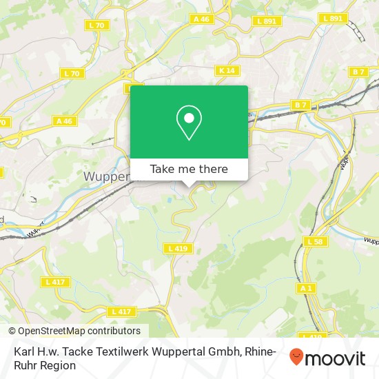 Karl H.w. Tacke Textilwerk Wuppertal Gmbh map