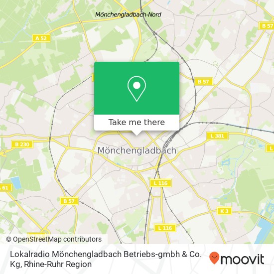 Карта Lokalradio Mönchengladbach Betriebs-gmbh & Co. Kg