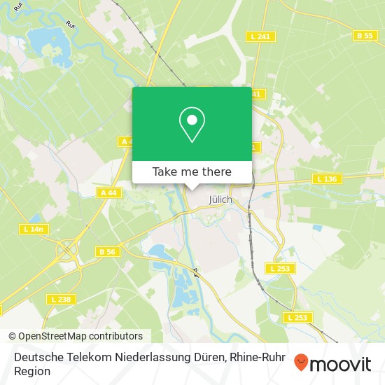 Deutsche Telekom Niederlassung Düren map