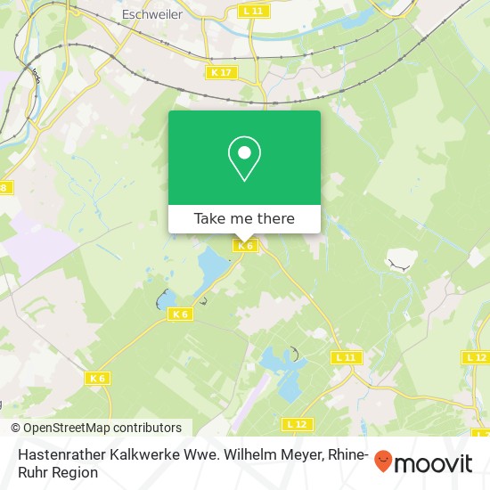 Hastenrather Kalkwerke Wwe. Wilhelm Meyer map