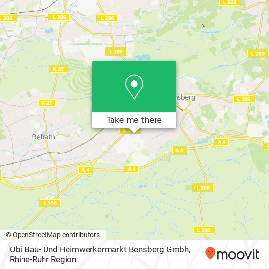 Карта Obi Bau- Und Heimwerkermarkt Bensberg Gmbh
